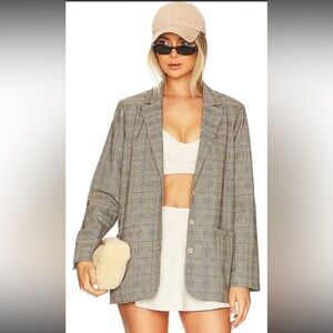 LSPACE x Tessa Brooks Nadia Plaid Blazer  LG NWT